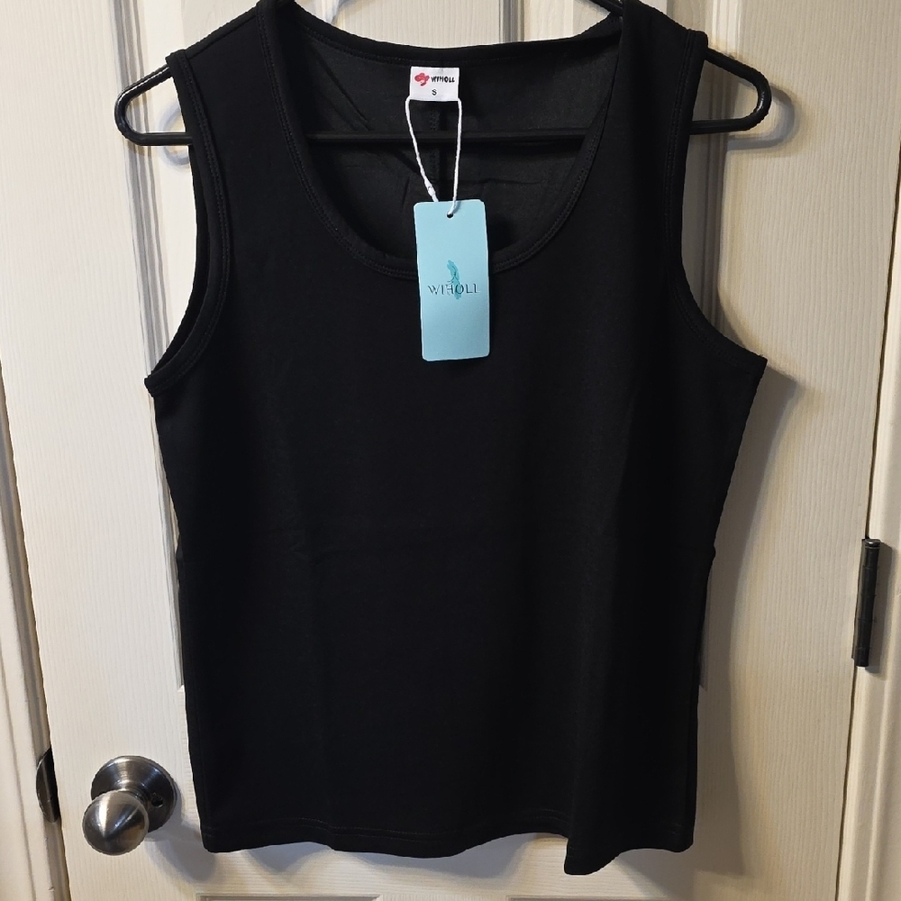 Wiholl Women's Classic Black Tank Top